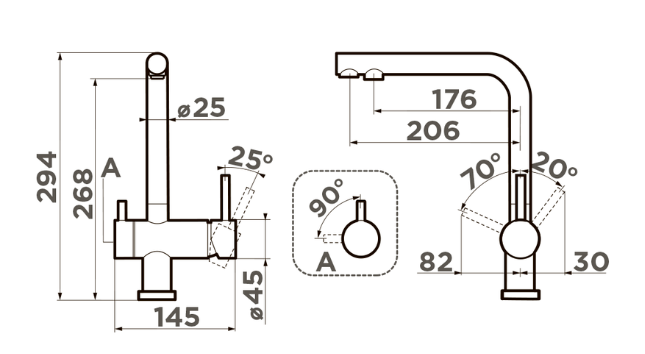 Omoikiri Nagano-P-ES, смеситель, гранит, espresso