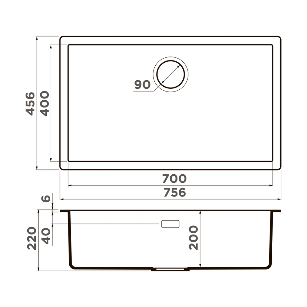 Omoikiri Yamakawa 75-U/I-GR, мойка, керамика, leningrad grey