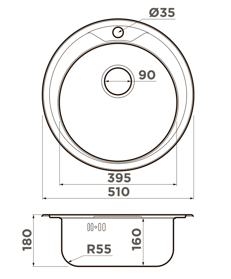 Omoikiri Asida 51-IN, мойка, нержавеющая сталь