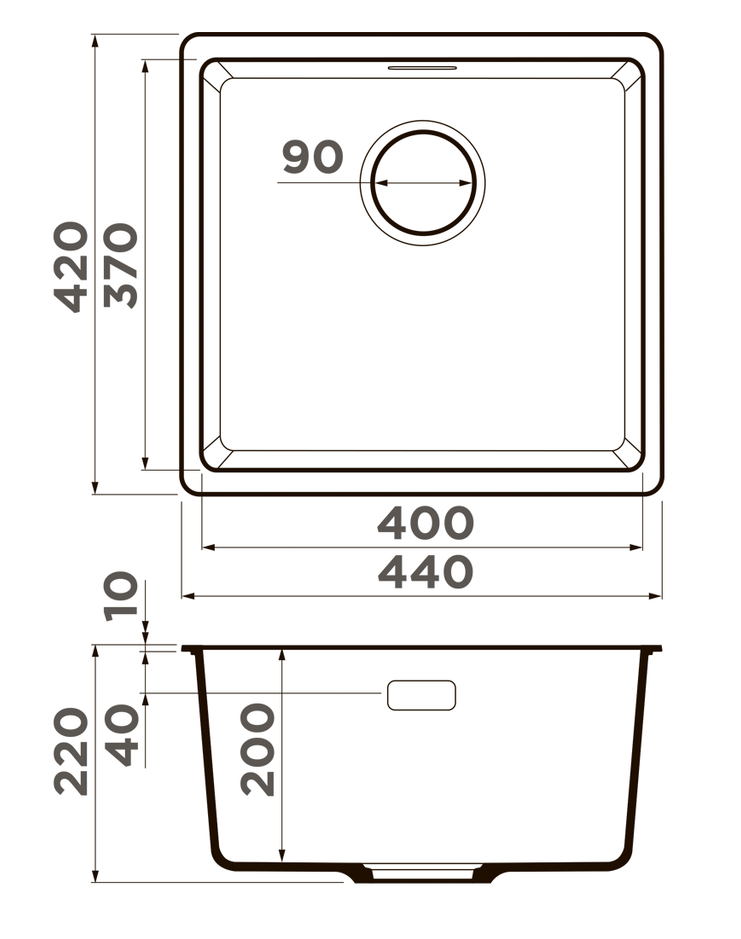 Omoikiri Kata 44-U-PA, мойка, гранит, пастила