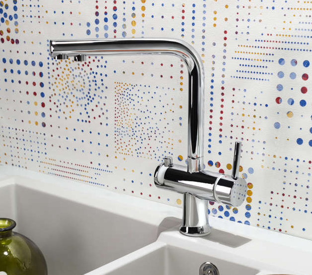 Omoikiri Hotaru-IN-WH, смеситель, нержавеющ сталь/белые вставки на ручках