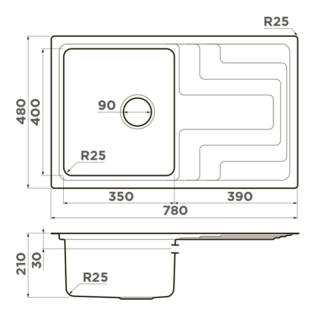 Omoikiri Mizu 78-IN, мойка, нерж. сталь, оборачиваемая