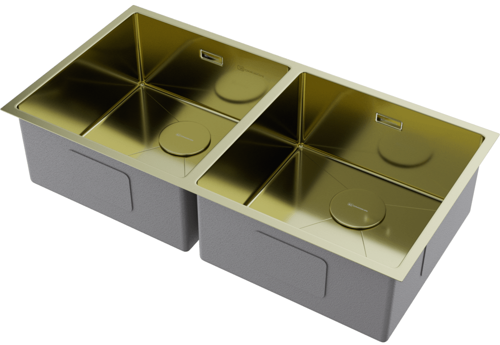 Omoikiri Taki 86-2-U/IF LG, мойка, нержавеющая сталь/светлое золото