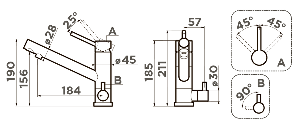 Omoikiri Tonami-GB, смеситель, гранит, графит
