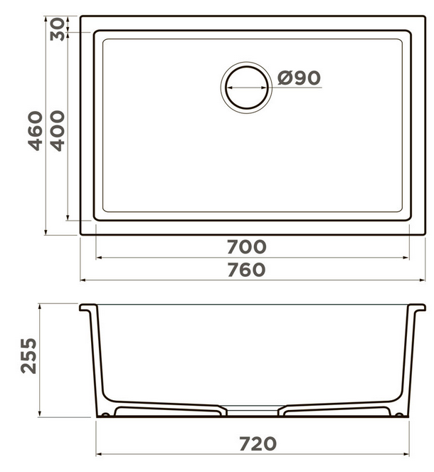 Omoikiri Okinoshima 76-U/I-WH, мойка, керамика, белый
