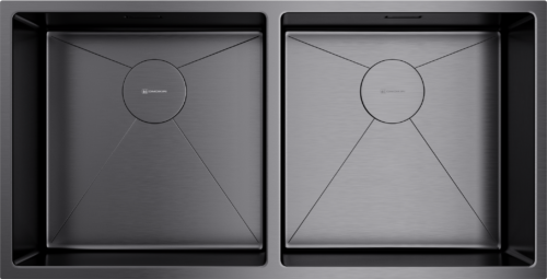 Omoikiri Taki 86-2-U/IF GM, мойка, нержавеющая сталь/вороненая сталь 