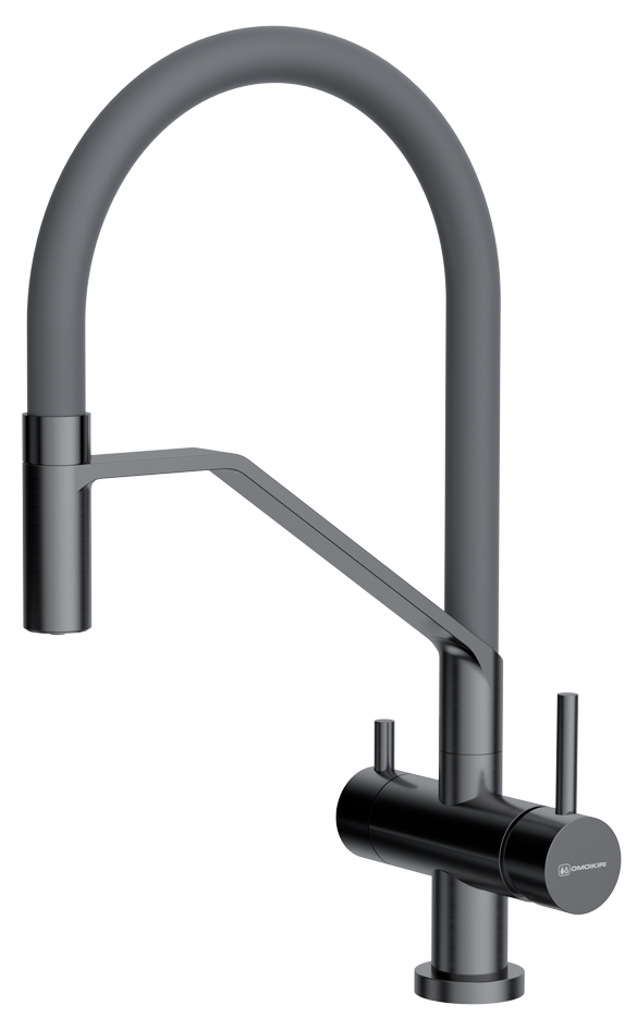 Omoikiri Akeno-GM-GR, смеситель, вороненая сталь/серый