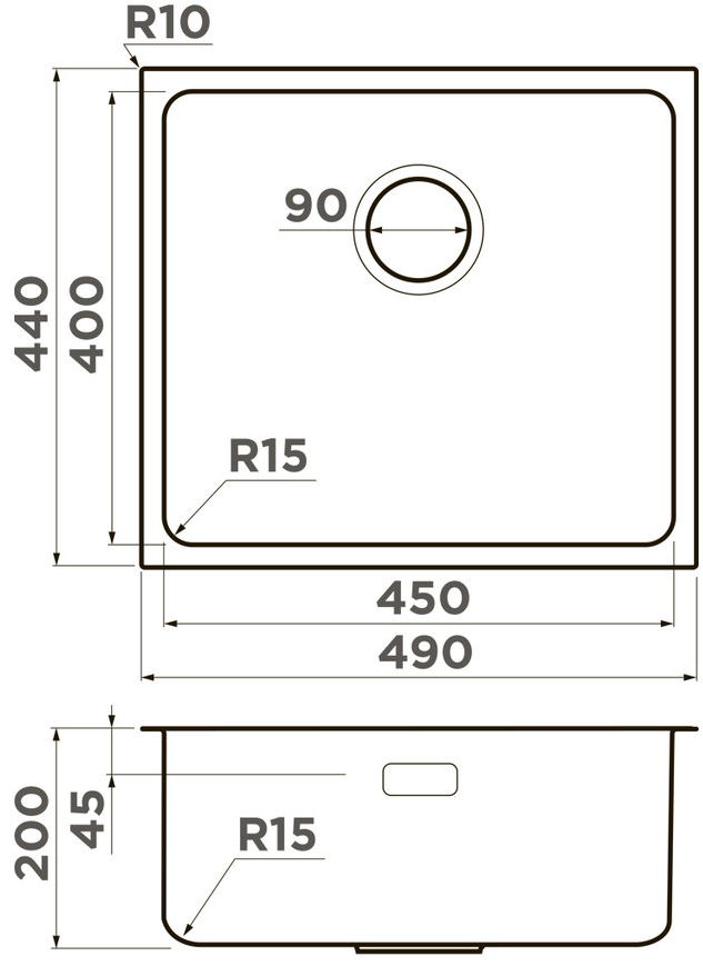 Omoikiri Tadzava 49-U/I-IN Ultra 15, мойка, нержавеющая сталь