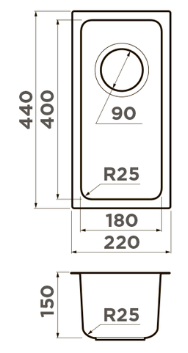 Omoikiri Tadzava 22-U-IN, мойка, нержавеющая сталь
