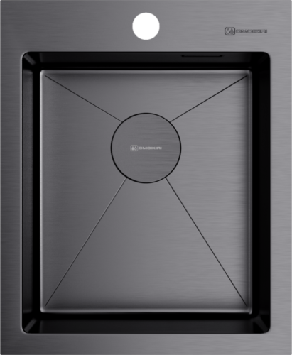 Omoikiri Akisame 41-GM, мойка, нержавеющая сталь/вороненая сталь