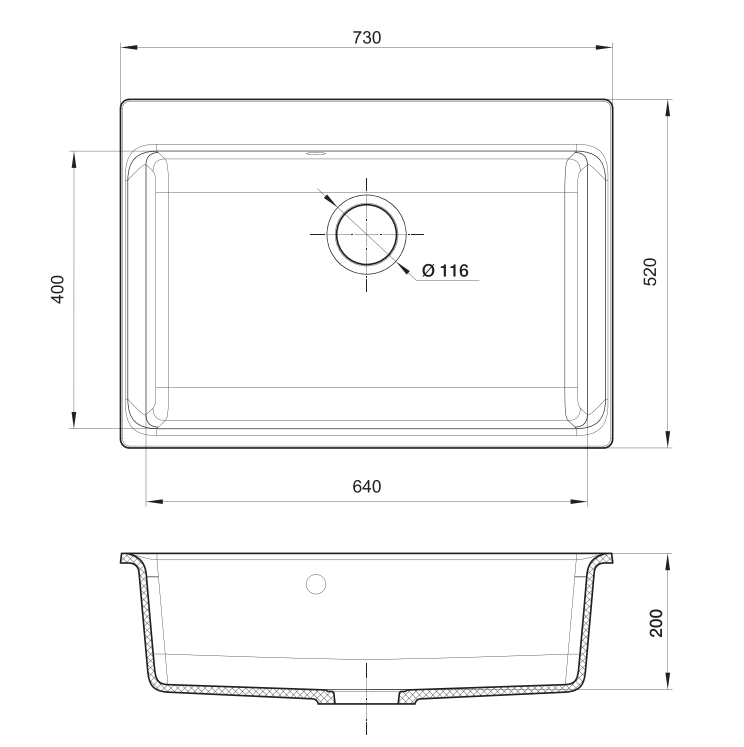 Rivelato AXEL Х-70 brina, мойка, гранит, иней