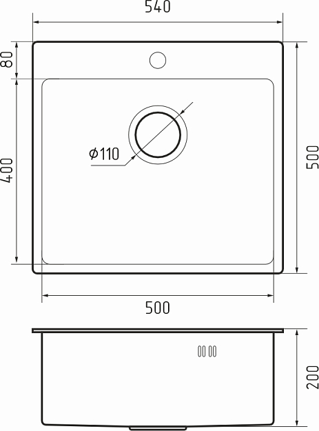 Rivelato RINOX 5450 PVD black, мойка, нержавеющая сталь, черный