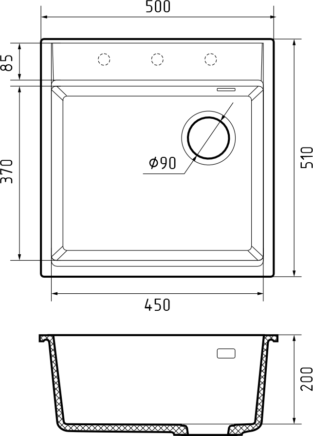 Rivelato TESORO TR-505-R brina, мойка, гранит, иней