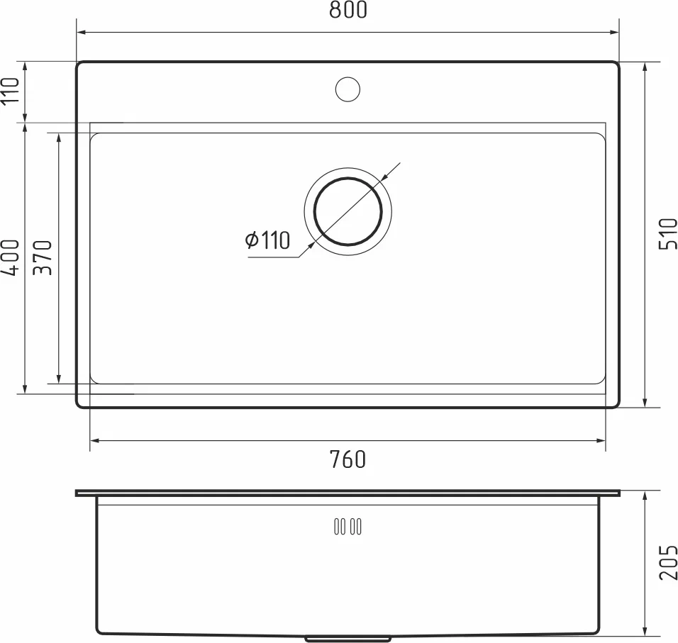 Rivelato RINOX 8050 INOX, мойка, нержавеющая сталь