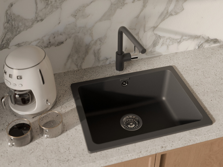 Rivelato VICO 9021608 antracite/cromo, смеситель, гранит, антрацит/хром