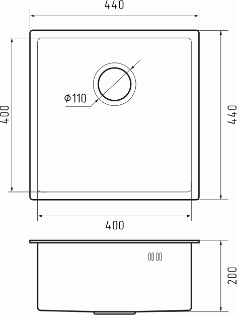 Rivelato RINOX 4444 UN INOX, мойка, нержавеющая сталь
