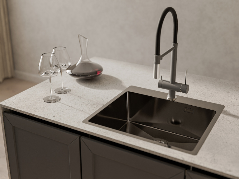 Rivelato RINOX 5450 PVD black, мойка, нержавеющая сталь, черный