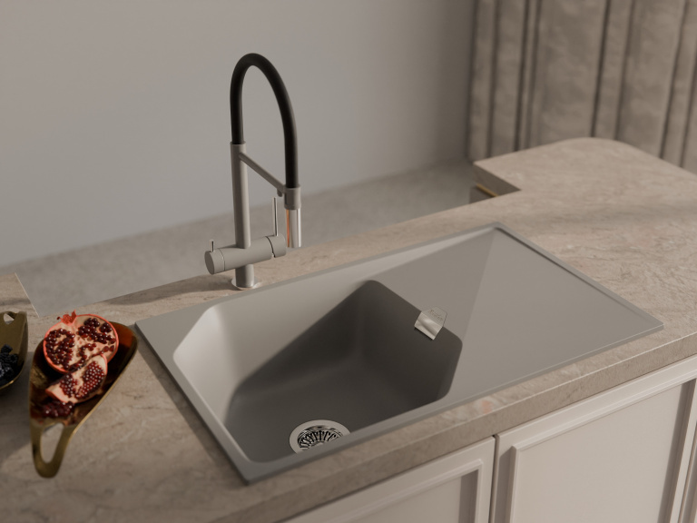 Rivelato ADRIA 1523517 grigio/cromo, смеситель, гранит, серый/хром