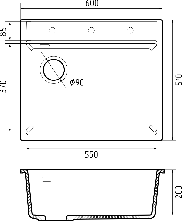 Rivelato TESORO TR-605-L topazio, мойка, гранит, топаз