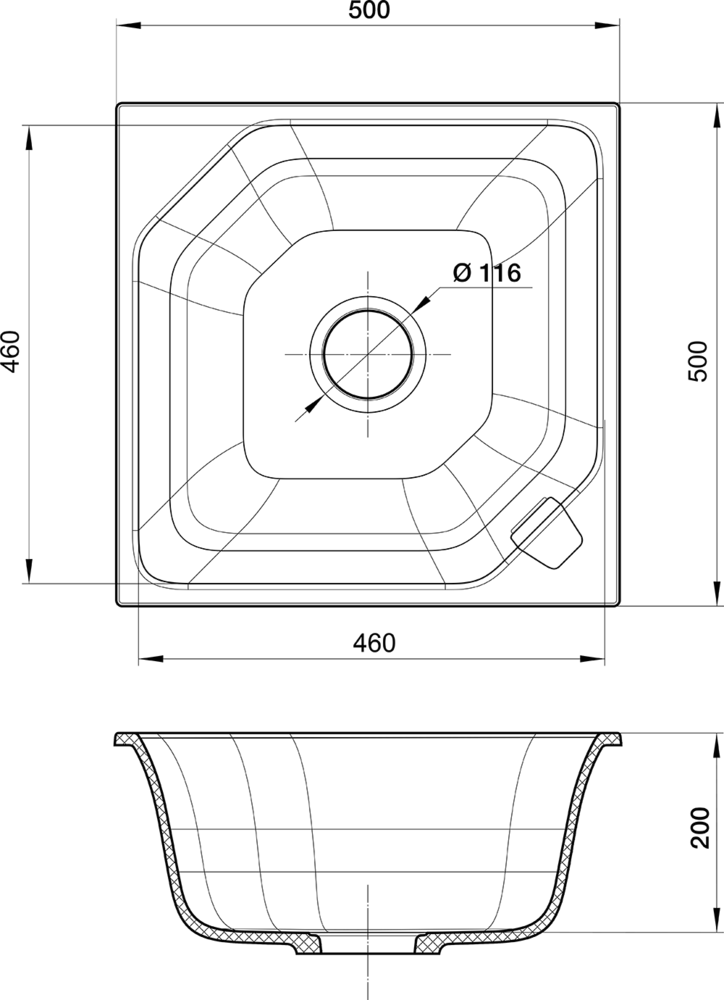 Rivelato LOCUS LS-50 antracite, мойка, гранит, антрацит