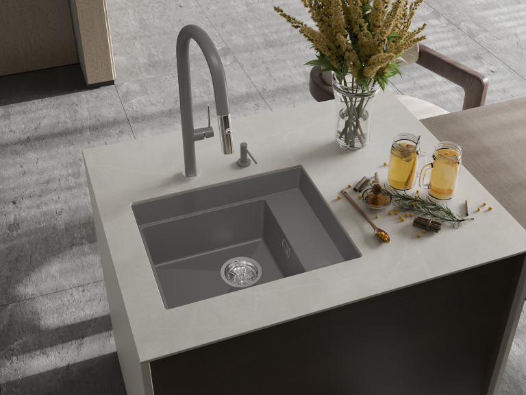 Rivelato NOBILE NB-544-R grigio metallizz, мойка, гранит, серый металлик