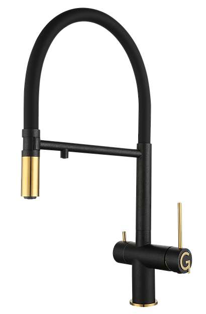 Rivelato ADRIA 1523517 antracite/oro, смеситель, гранит, антрацит/золото