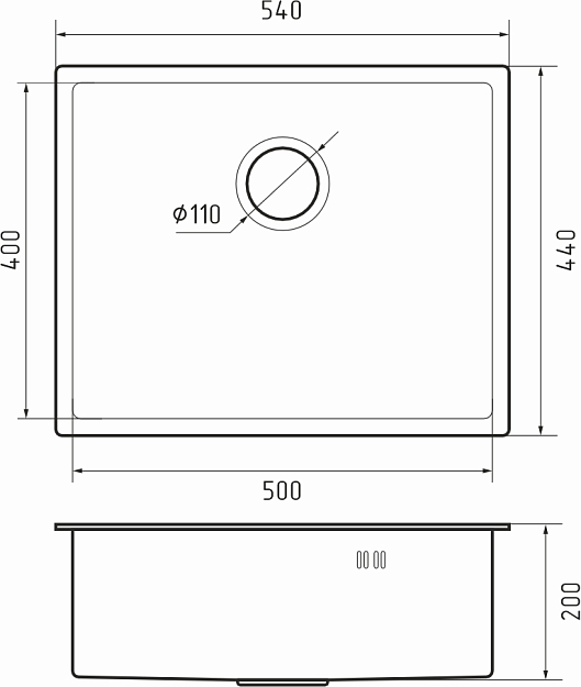 Rivelato RINOX 5444 UN PVD black, мойка, нержавеющая сталь, черный