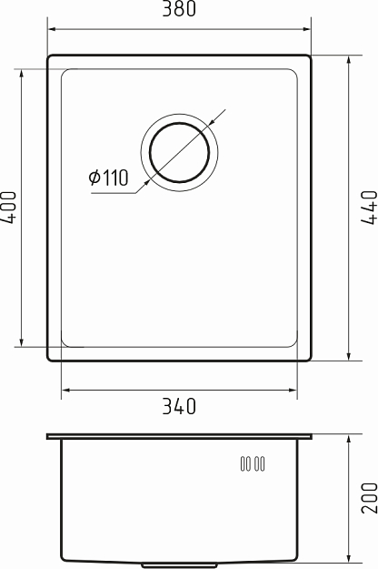 Rivelato RINOX 3844 UN INOX, мойка, нержавеющая сталь