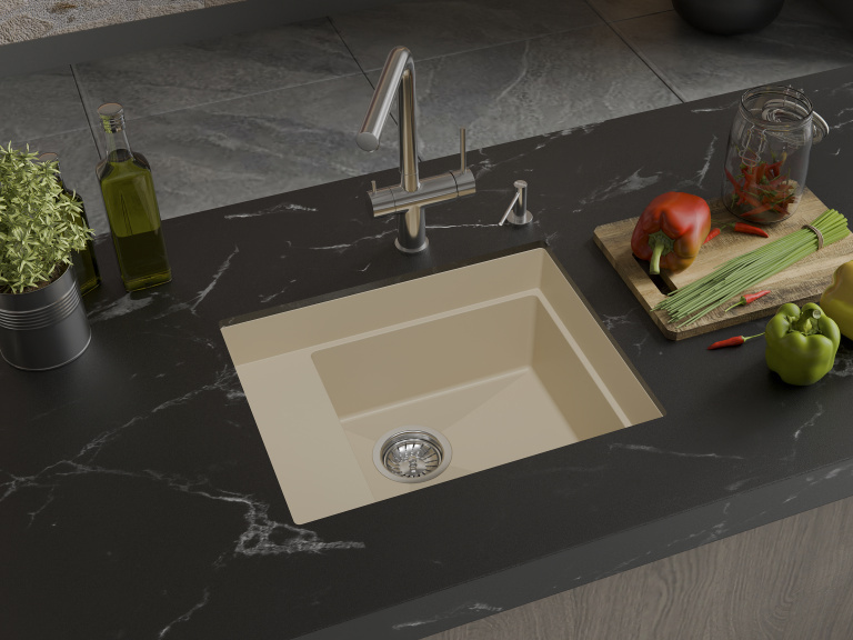 Rivelato NOBILE NB-544-L beige scuro, мойка, гранит, темно-бежевый