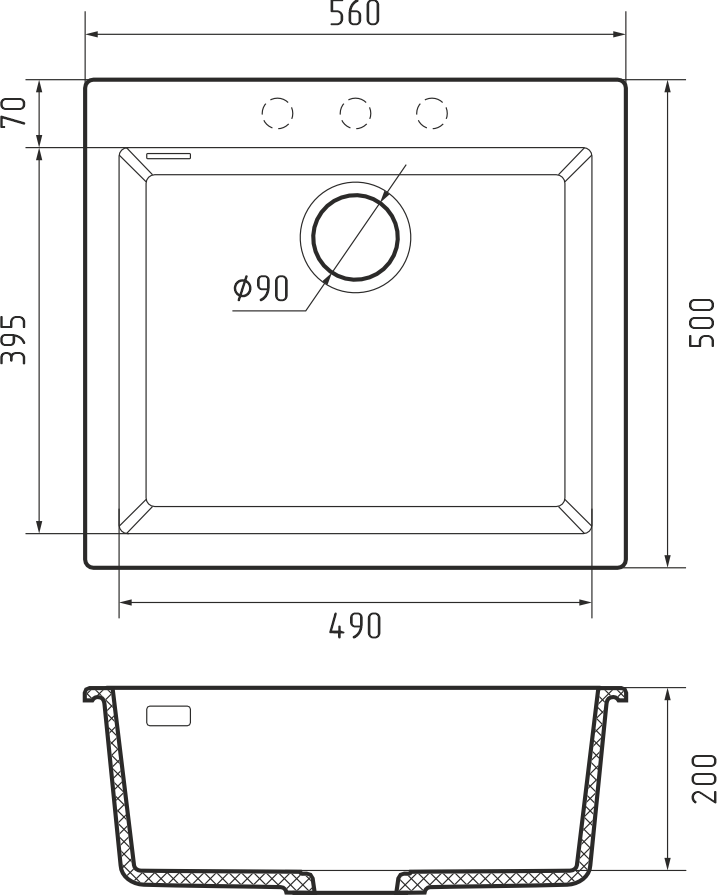 Rivelato ZENO ZN-4150 sabbia, мойка, керамика, песочный