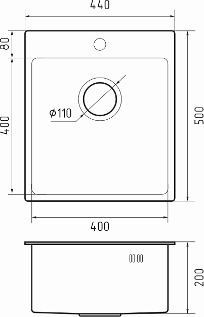 Rivelato RINOX 4450 PVD black, мойка, нержавеющая сталь, черный