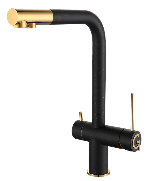 Rivelato LUGANO 1523513 nero/oro, смеситель, гранит, черный/золото