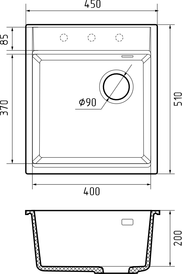 Rivelato TESORO TR-455-R topazio, мойка, гранит, топаз