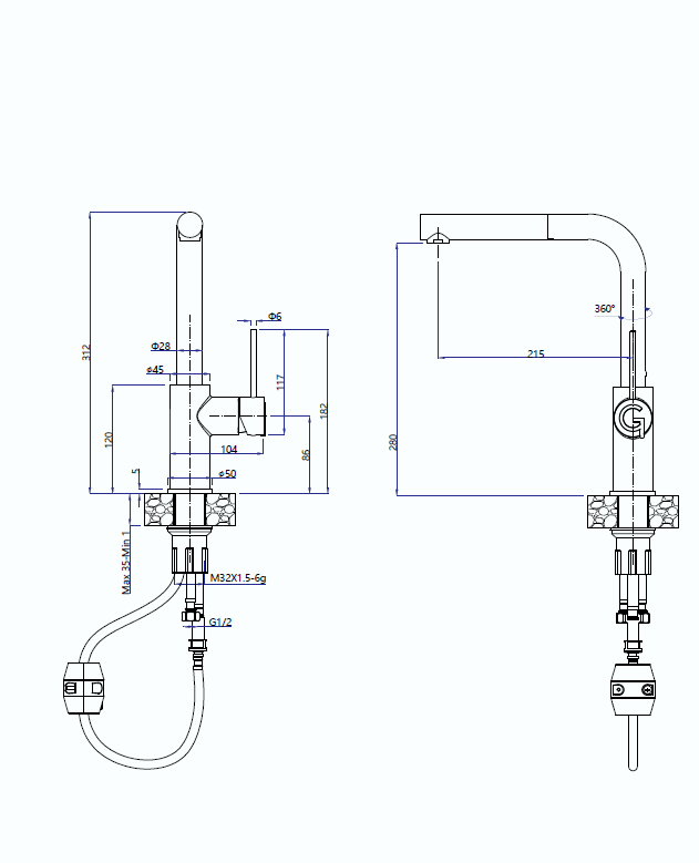 Rivelato ALBANO 1573503 BS, смеситель, нержавеющая сталь