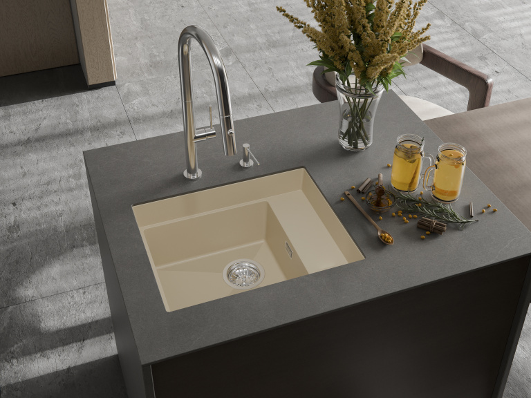 Rivelato NOBILE NB-544-R beige scuro, мойка, гранит, темно-бежевый