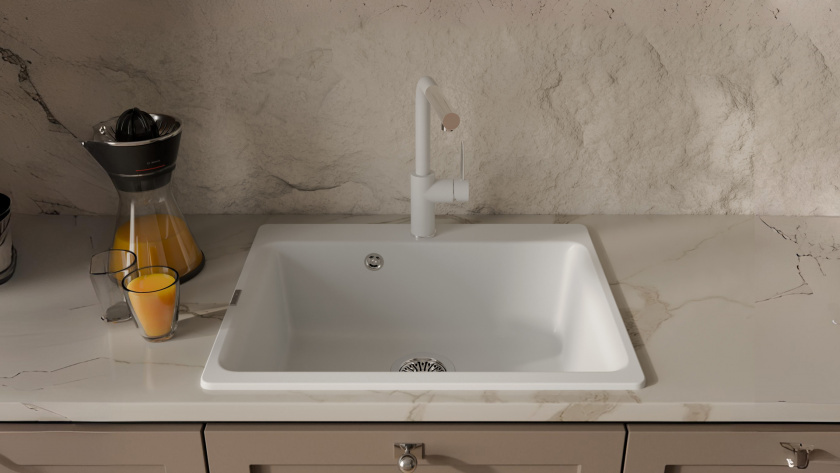 Rivelato ALBANO 1573503 brina/oro, смеситель, гранит, иней/золото