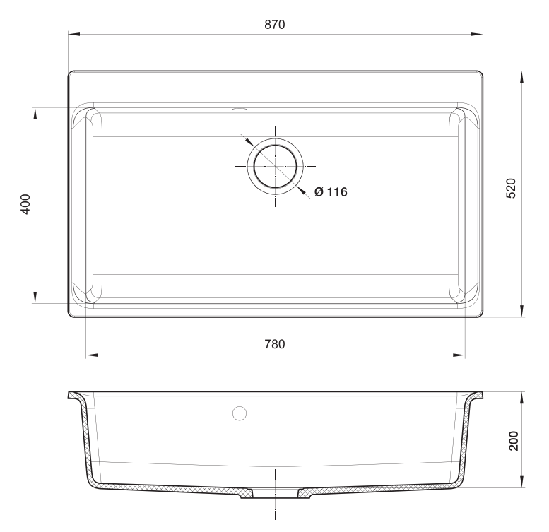Rivelato AXEL Х-90 beige scuro, мойка, гранит, темно-бежевый