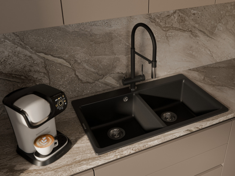 Rivelato ADRIA 1523517 antracite/cromo, смеситель, гранит, антрацит/хром