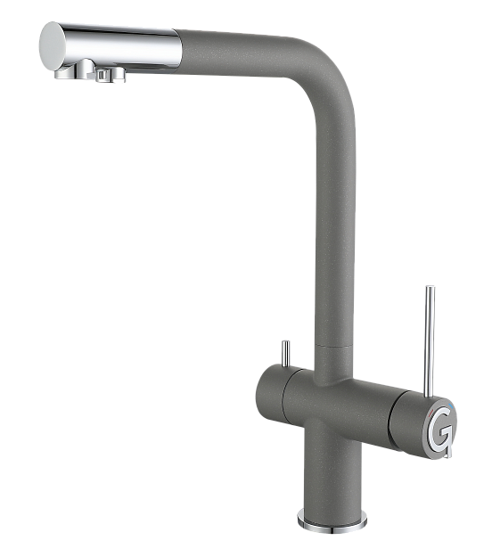 Rivelato LUGANO 1523513 grigio/cromo, смеситель, гранит, серый/хром