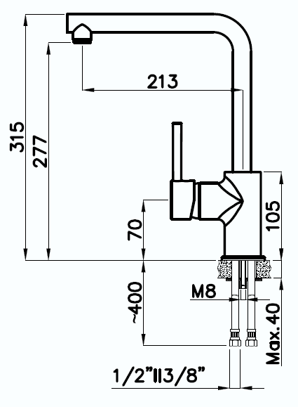 Rivelato VICO 9021608 antracite/cromo, смеситель, гранит, антрацит/хром