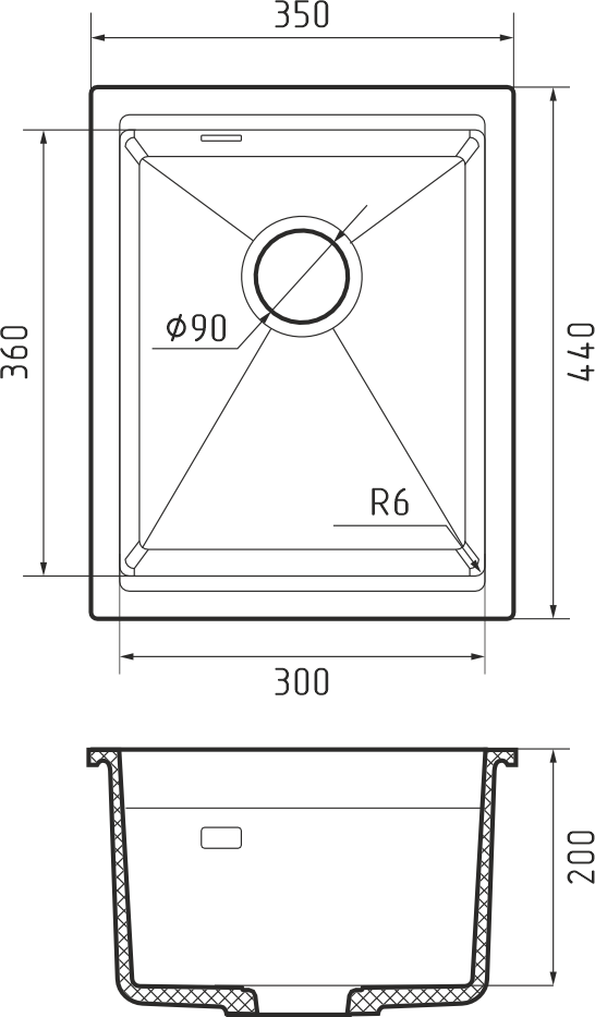 Rivelato LINO LN-354 antracite, мойка, гранит, антрацит