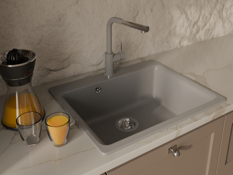 Rivelato ALBANO 1573503 grigio/cromo, смеситель, гранит, серый/хром