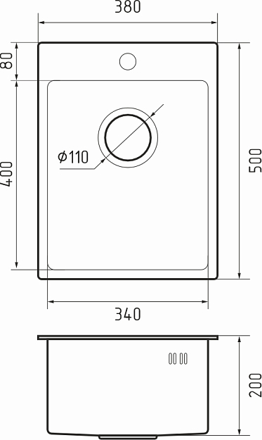 Rivelato RINOX 3850 INOX, мойка, нержавеющая сталь