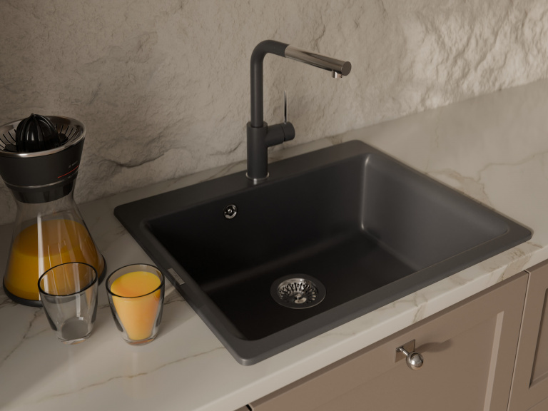 Rivelato ALBANO 1573503 antracite/cromo, смеситель, гранит, антрацит/хром