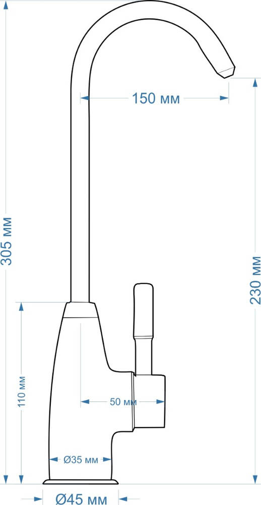 Seaman кран для питьевой воды Eco Koblenz SSN-0023-SS (Steel satin)