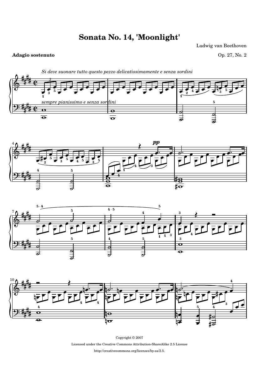 Соната №14 «Лунная», Op. 27 №2