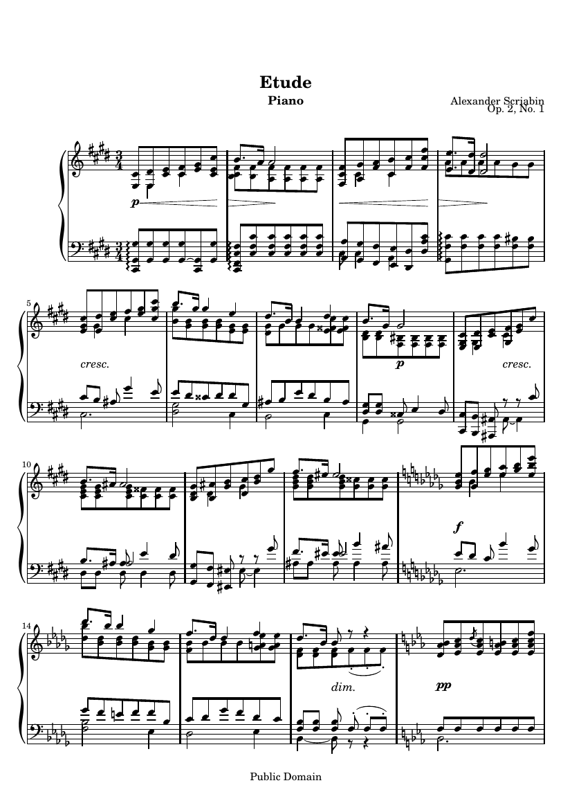 Этюд до-диез минор, Op. 2 №1