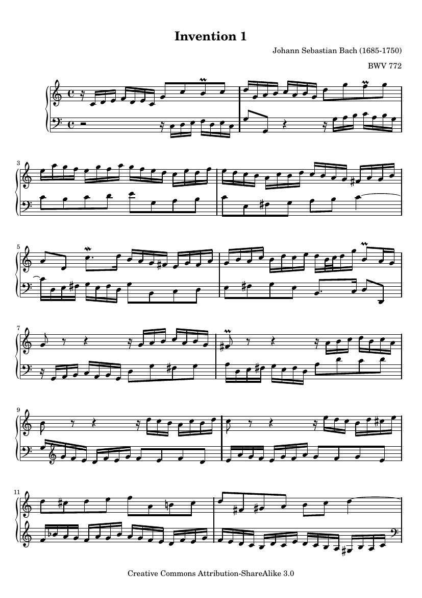 Инвенция №1 до мажор, BWV 772