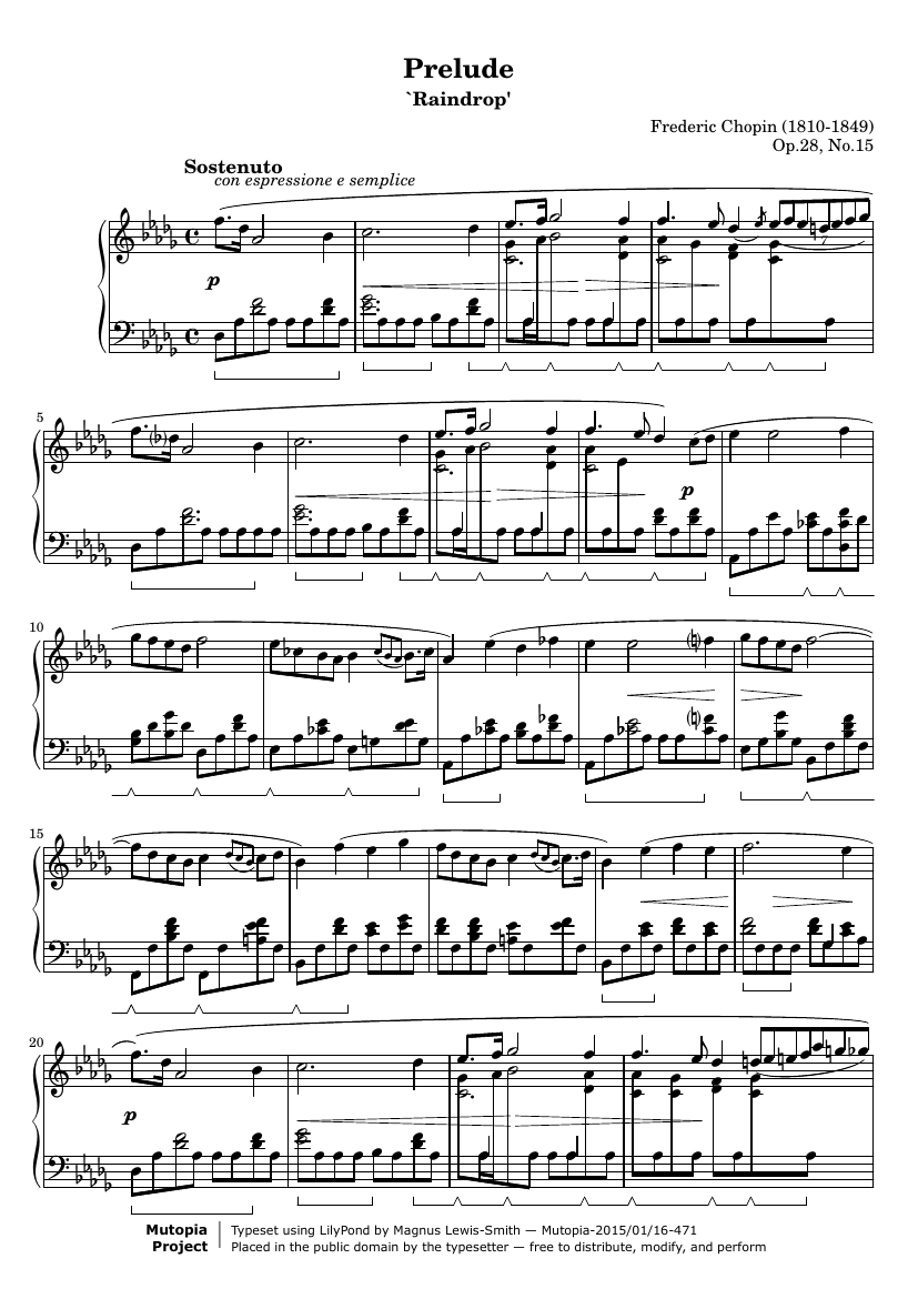«Дождевая капля», Прелюдия №15, Op. 28 №15