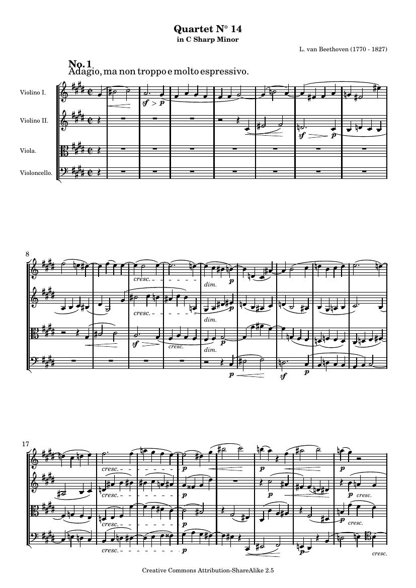 Струнный квартет №14 до-диез минор, Op. 131 (полностью)